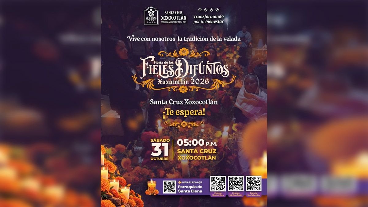 Santa Cruz Xoxocotlán se prepara para recibir a las almas: del 30 de octubre al 2 de noviembre, altar monumental y velada del 31