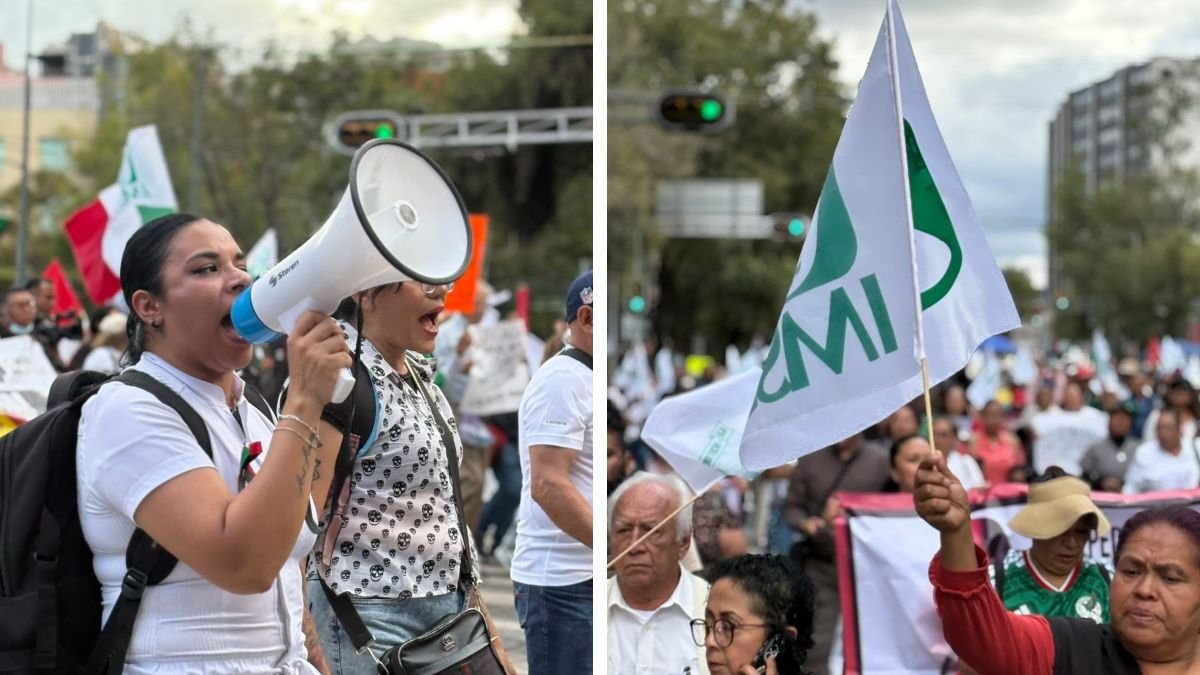 IMSS anuncia aumento salarial global de 8 por ciento; disidentes marchan y piden la renuncia del líder sindical